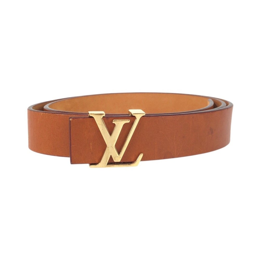LOUIS VUITTON Men's Santur LV Initial 90 36 Brown Gold Hardware Leather Metal